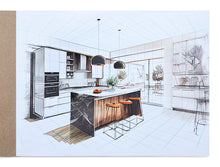 Load image into Gallery viewer, 2-point Perspective ROOM GRID Sketchpad (9" x 12")