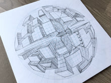 Load image into Gallery viewer, Sphere Grid (5-point Perspective) Sketch Pad