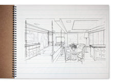Load image into Gallery viewer, 1-point Perspective ROOM GRID Spiral-Bound Sketch Pad (11" x 14")