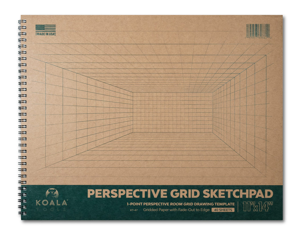 1-point Perspective ROOM GRID Spiral-Bound Sketch Pad (11