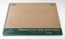Load image into Gallery viewer, 1-point Perspective ROOM GRID Spiral-Bound Sketch Pad (11" x 14")