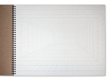 Load image into Gallery viewer, 1-point Perspective ROOM GRID Spiral-Bound Sketch Pad (11" x 14")