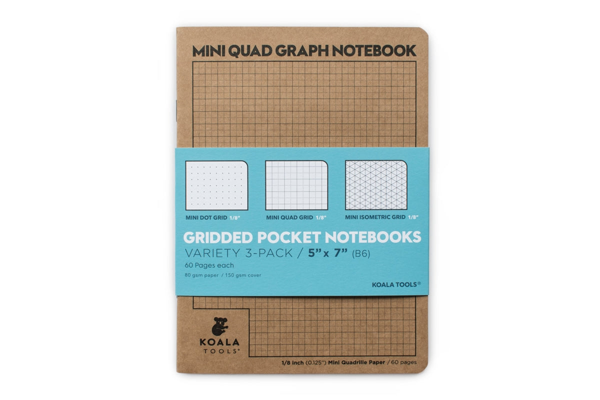 Mini Gridded Pocket Notebooks (Variety 3-pack) – Koala Tools