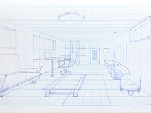 Load image into Gallery viewer, 1-point Perspective ROOM GRID Sketchpad (11&quot; x 17&quot;)

