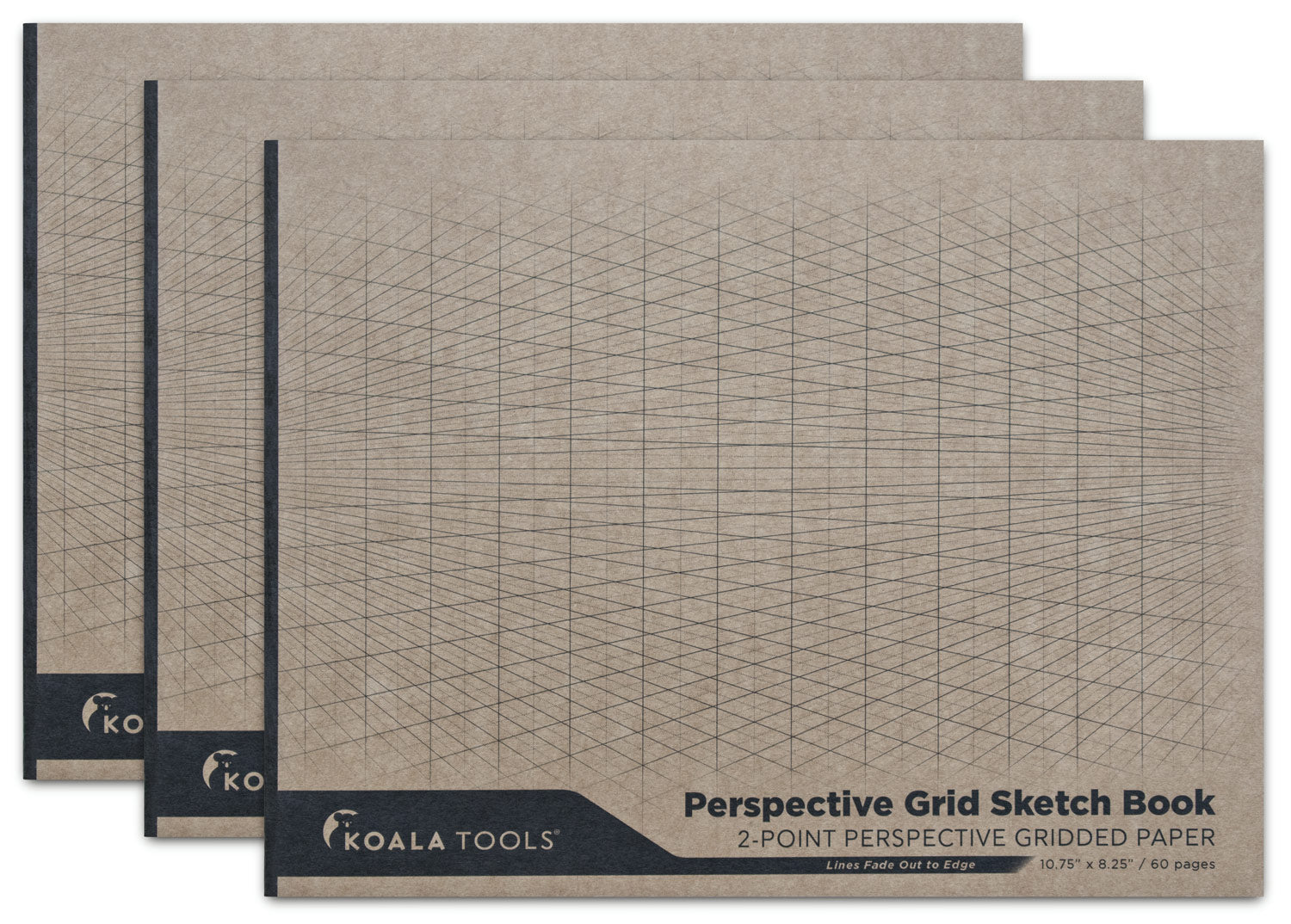 Koala Tools Drawing Perspective (2-Point) Large Sketch Pad, 11” X 17” 40  pp.