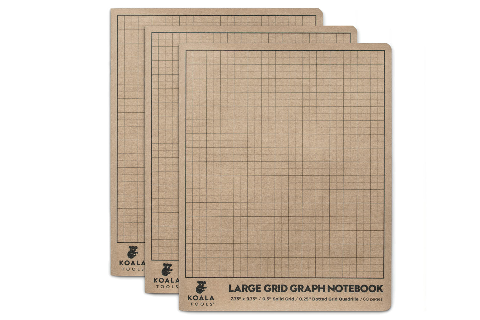 Koala Sketchbook - Wide-Angle Isometric Grid Sketchbook, 9.75 x